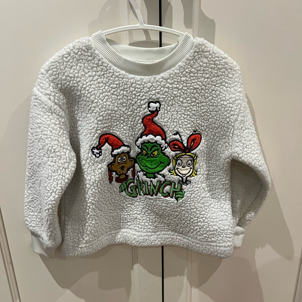 Dr. Seuss 2t White Grinch Fleece sweatshirt